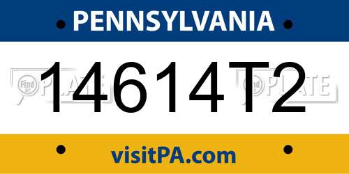 14614T2 Pennsylvania License Plate