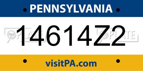 14614Z2 Pennsylvania License Plate