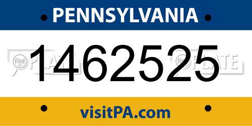 1462525 Pennsylvania License Plate