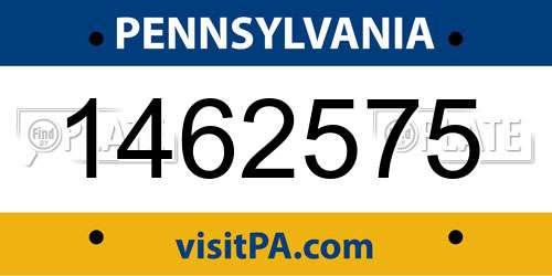 1462575 Pennsylvania License Plate