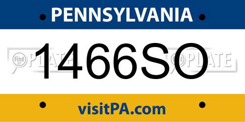 1466SO Pennsylvania License Plate