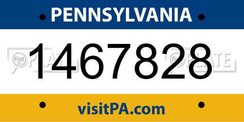1467828 Pennsylvania License Plate
