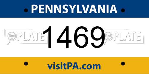 1469 Pennsylvania License Plate