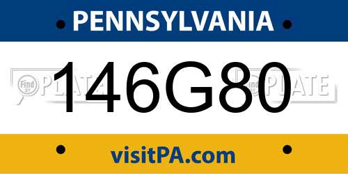 146G80 Pennsylvania License Plate