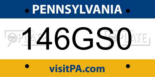 146GS0 Pennsylvania License Plate