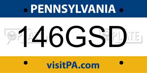 146GSD Pennsylvania License Plate