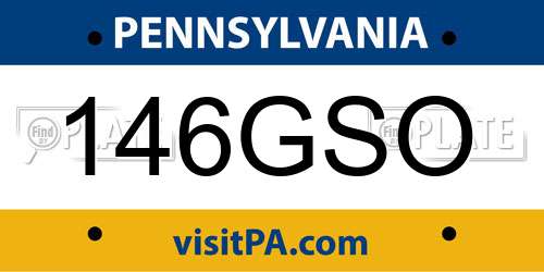146GSO Pennsylvania License Plate