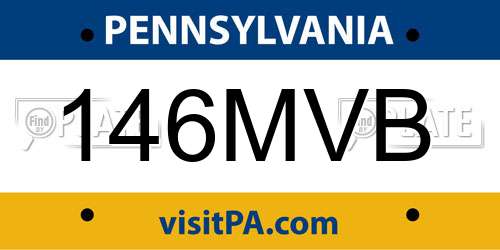 146MVB Pennsylvania License Plate