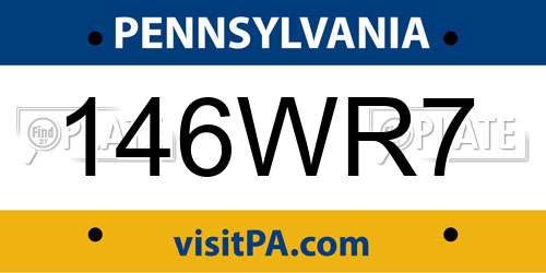 146WR7 Pennsylvania License Plate