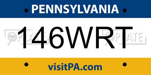 146WRT Pennsylvania License Plate