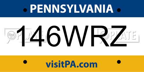 146WRZ Pennsylvania License Plate