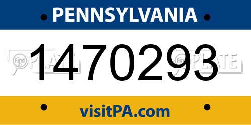 1470293 Pennsylvania License Plate