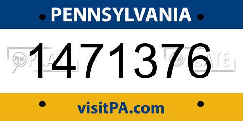 1471376 Pennsylvania License Plate