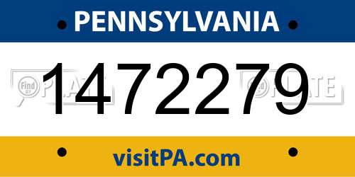 1472279 Pennsylvania License Plate