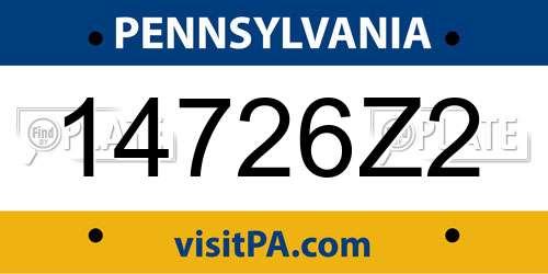 14726Z2 Pennsylvania License Plate