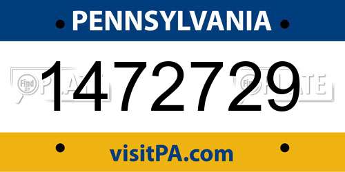 1472729 Pennsylvania License Plate