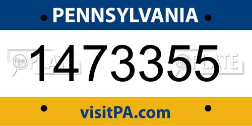 1473355 Pennsylvania License Plate