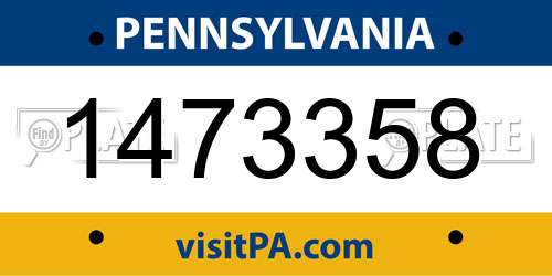 1473358 Pennsylvania License Plate