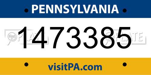 1473385 Pennsylvania License Plate