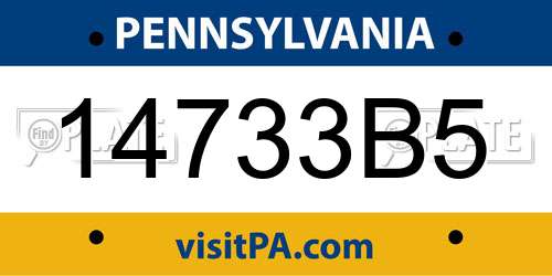 14733B5 Pennsylvania License Plate