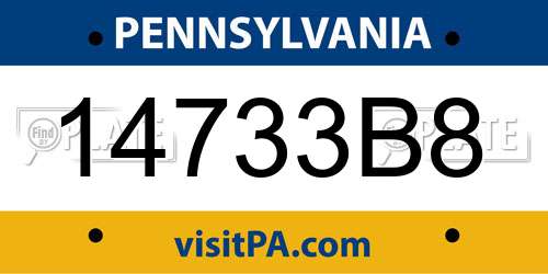 14733B8 Pennsylvania License Plate