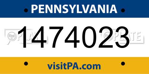 1474023 Pennsylvania License Plate