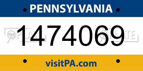 1474069 Pennsylvania License Plate