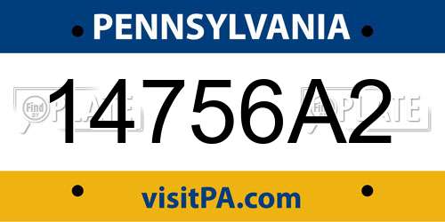 14756A2 Pennsylvania License Plate