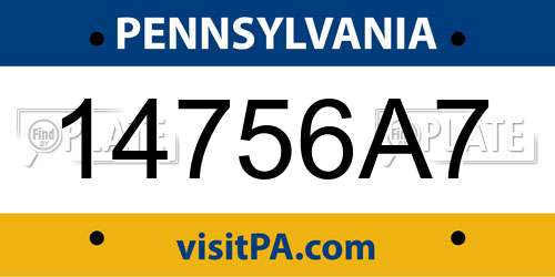 14756A7 Pennsylvania License Plate