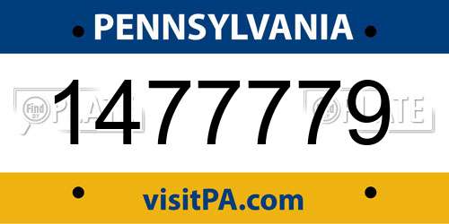 1477779 Pennsylvania License Plate