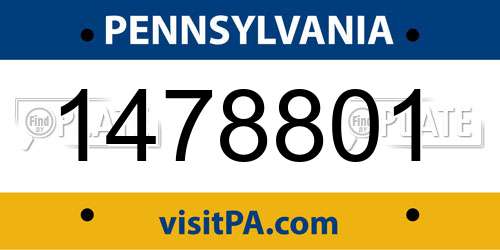 1478801 Pennsylvania License Plate