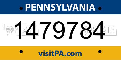 1479784 Pennsylvania License Plate