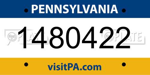 1480422 Pennsylvania License Plate