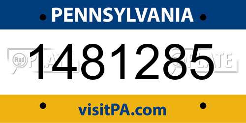 1481285 Pennsylvania License Plate