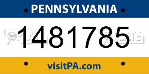 1481785 Pennsylvania License Plate