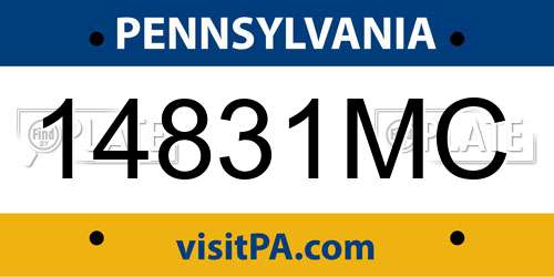 14831MC Pennsylvania License Plate