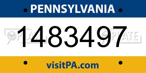 1483497 Pennsylvania License Plate