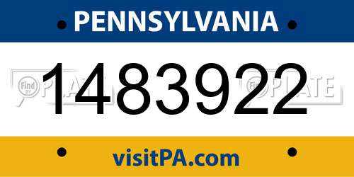 1483922 Pennsylvania License Plate