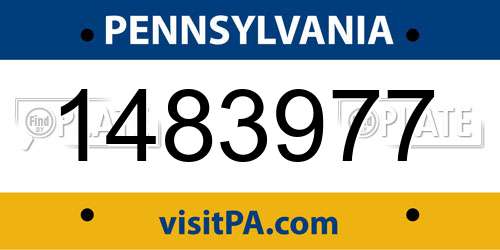1483977 Pennsylvania License Plate