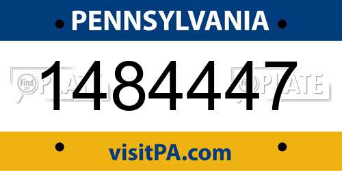 1484447 Pennsylvania License Plate