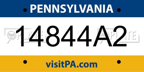 14844A2 Pennsylvania License Plate