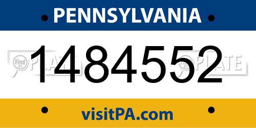 1484552 Pennsylvania License Plate