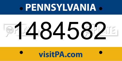 1484582 Pennsylvania License Plate
