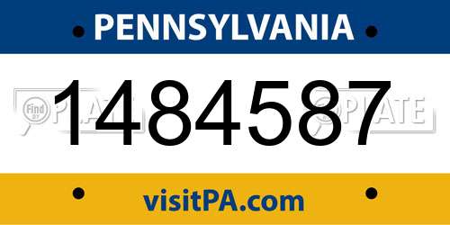 1484587 Pennsylvania License Plate