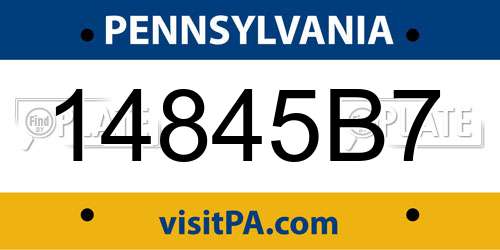 14845B7 Pennsylvania License Plate