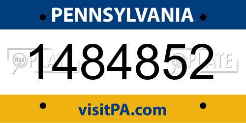 1484852 Pennsylvania License Plate