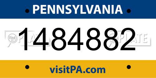1484882 Pennsylvania License Plate