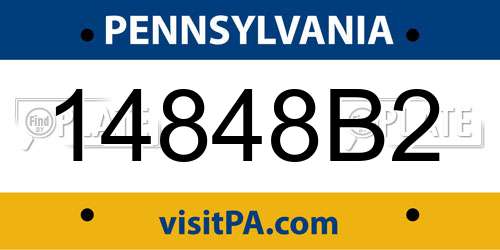 14848B2 Pennsylvania License Plate