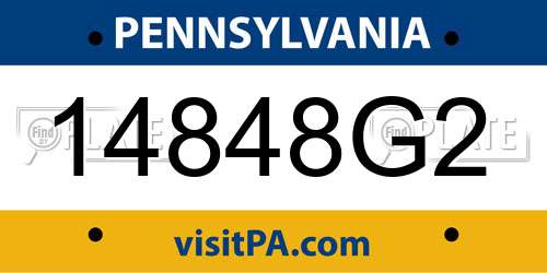 14848G2 Pennsylvania License Plate