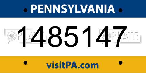 1485147 Pennsylvania License Plate